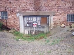 front door on an abandoned building