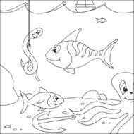 Cartoon Fish Coloring Pages N9