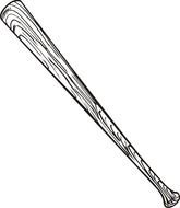 Black and White Baseball Bat Clip Art