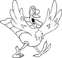 drawn crazy cartoon chicken