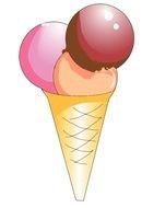 drawing of ice cream in a waffle glass