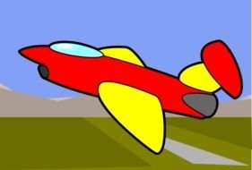 colorful Fighter Jet in flight, Clip Art