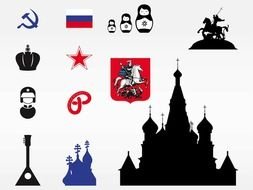 collage of symbols of Russia
