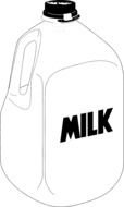painted plastic milk bottle