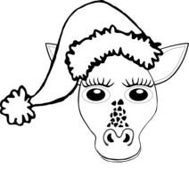 animal in christmas hat in graphic representation