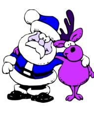 Santa And Reindeer Vector Clip Art N2