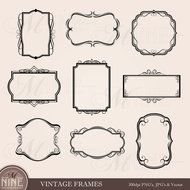 Clipart Design Elements INSTANT DOWNLOAD Vintage Frames