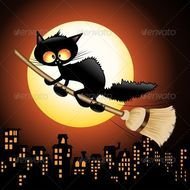 Halloween Black Cat Cartoon