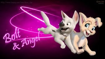 wallpaper with cartoon Bolt and Angel