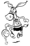 cartoon donkey plays Basketball