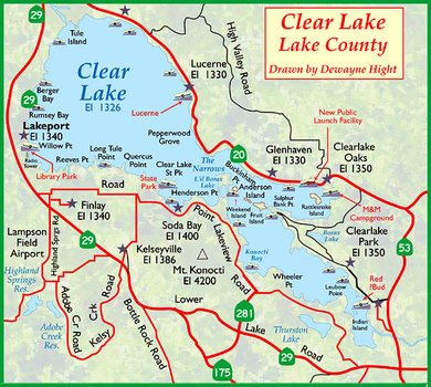 Clear Lake CA Fishing Map