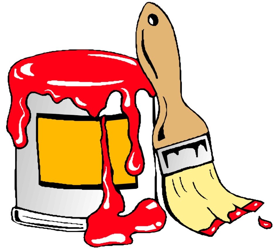 can of red paint as a picture for clipart