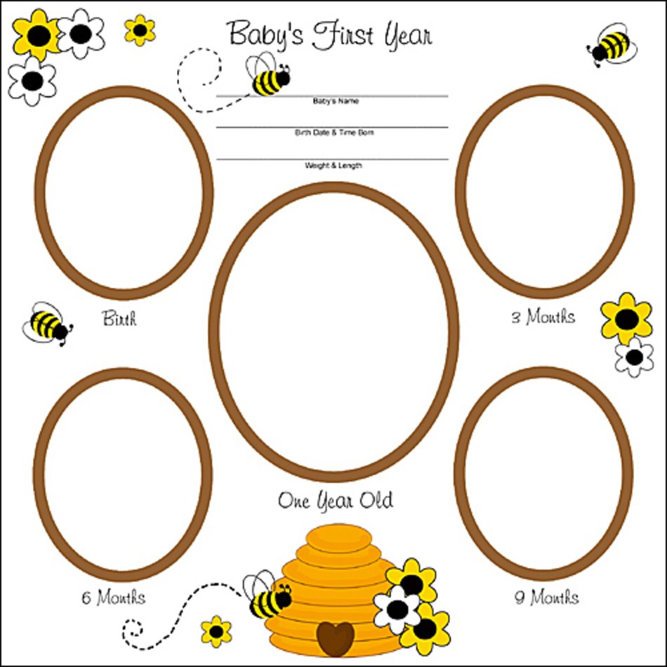 Bee Digital Scrapbook Page Babys First Year