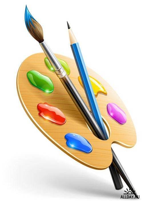 1087 1072 1083 1080 1090 1088 1089 1082 1103 1084 Wooden Palette With Brushes
