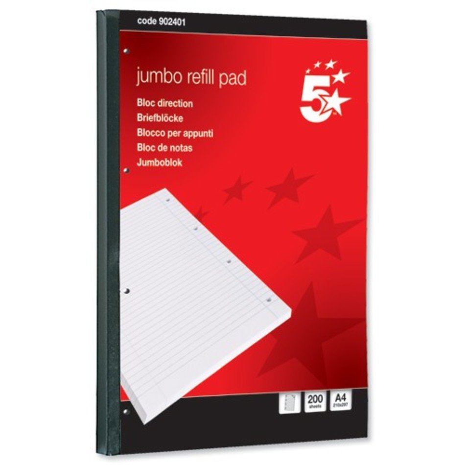 902401 5 Star Jumbo Pad Feint Sidebound Ruled With Margin 60gsm 4
