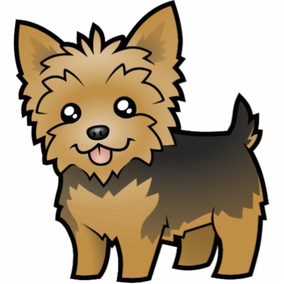 Cartoon Yorkshire Terrier Short Hair No Bow Photo Sculptures