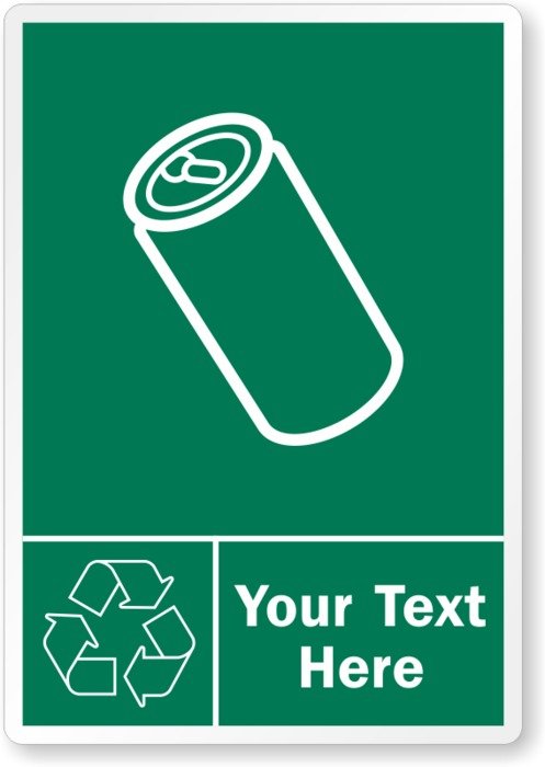 template for recycle aluminum can sign