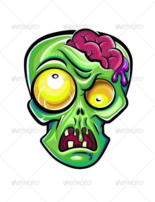 Cartoon Zombie Head N12