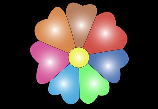 flower with colorful petals as a picture for clipart