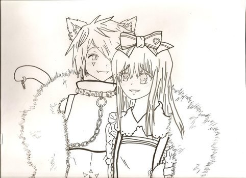 Anime Couple Coloring Pages drawing