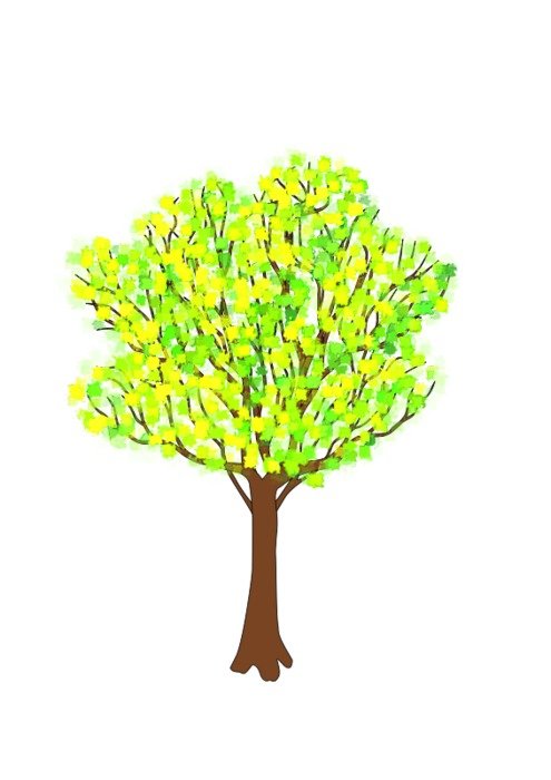 drawn tree in spring