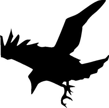 Raven Silhouette Clip Art N6