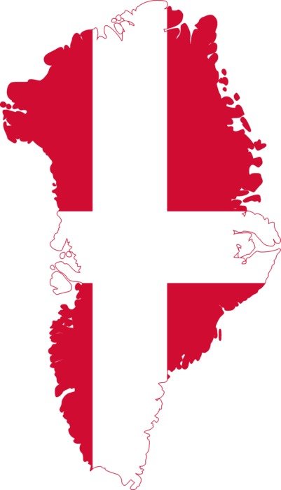 image of Greenland Flag on map