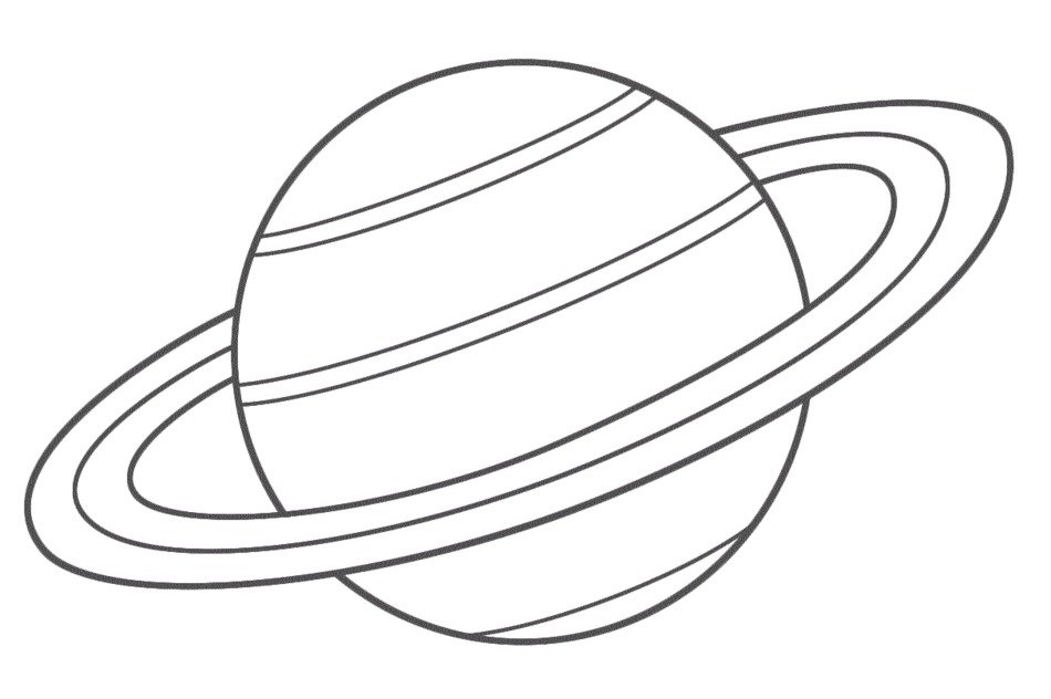 coloring page with Saturn