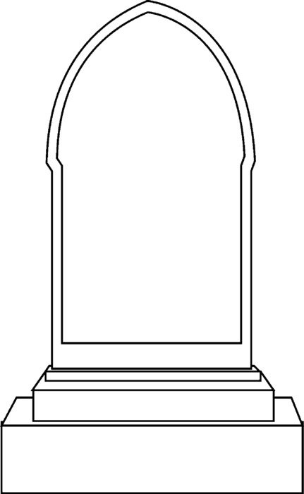 Black and white drawing of the tambstone clipart