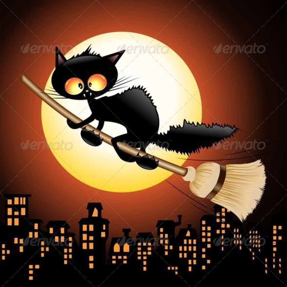 Halloween Black Cat Cartoon