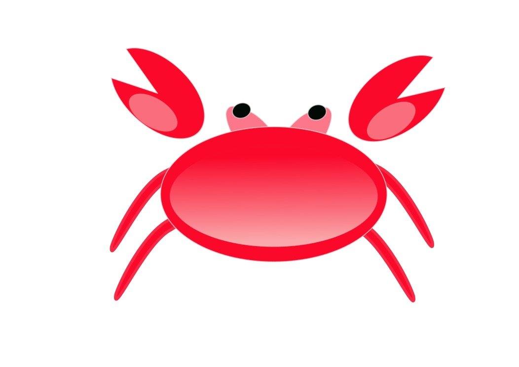 Cartoon red Crab drawing