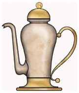 Vintage Tea Pot Clip Art drawing