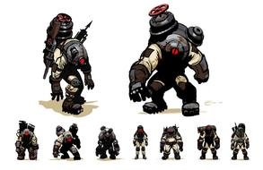 BioShock Big Daddy Concept Art drawing
