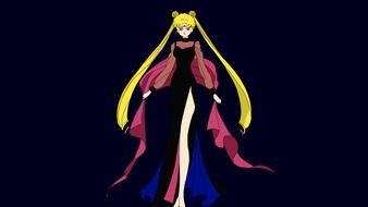 Sailor Moon on the black background