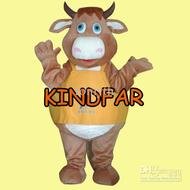 New Style Cute Bull Mascot Costume Calf Cattle Ox Cow Fancy Dress
