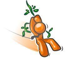 An Orange Man Swinging On A Vine Like Hero With His Necktie