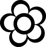 Black And White Flower Outline Clip Art N7
