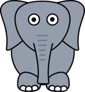 Gray Elephant Clip Art