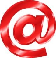 red email symbol on a white background