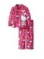 Ruffle Trim Peter Pan Collar And Bold Hello Kitty Graphics Pajama