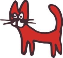 child's drawing red cat