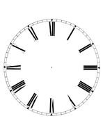 roman old Clock as a drawing