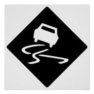 Slippery When Wet Road Sign N7