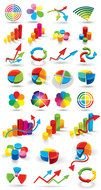 variety of three-dimensional graphic signs as a graphic illustration