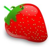 drawing of red strawberries on a white background