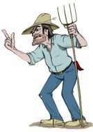 drawn angry farmer