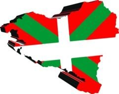 Basque Flag on map, 3d drawing