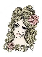 CreativeMarket Girl With Basket Of Roses 233681