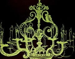 Simple Chandelier Stencil