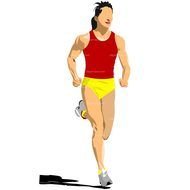 Girl Running Track drawing